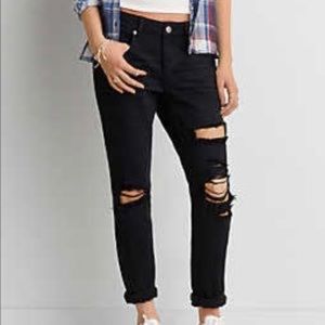 american eagle black distressed jeans
